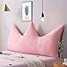 mjmj Kronenkopfbrettkissen Rückenlehne Kristall Samtsofa Bolster Kissenbett Tatami Lesen des Nachttekissens Abnehmbares Haus(Size:90x50(35x20inch),Color:Rosa)