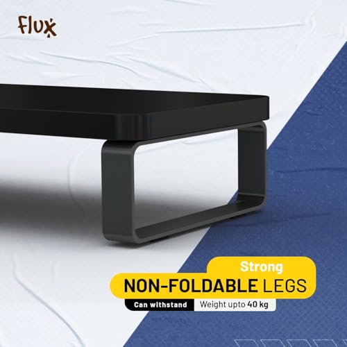 Image of flux Monitor Stand Wooden Monitor Riser PC Stand for Desktop Table with Heavy Metal Hold, Non-Slip, Engineered Wood and Metal in Black Wenge [DO IT YOURSELF (DIY)]