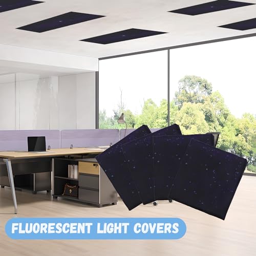 4 Pack DDFS Magnetic Fluorescent Lamp Covers, 4 x 2 Feet, for Office & School Drop Ceilings