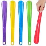TOVINANNA 5 Stück Bunte Kunststoff Schuhheber Schuhlöffel Mit Langem Griff Ergonomisch Tragbar Für Senioren Familie Reise