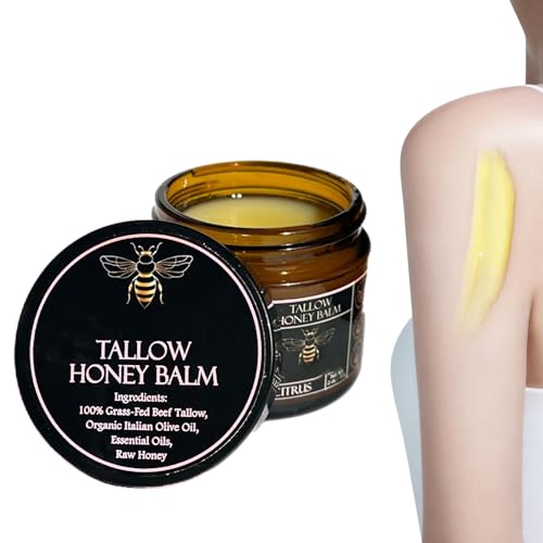Balsamo al burro e miele, Balsamo al burro per il corpo, Crema Viso al Burro e Miele, Crema di miele di sego di manzo, Crema idratante, Profondamente Nutriente, Idratante E Anti-Età, 100g