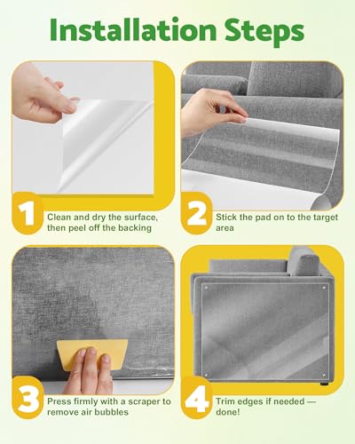 Gimars Verdickte 5m x 30cm Kratzschutz Sofa Katze, Kratzfolie Katzen Selbstklebend Transparent, Anti Kratz Folie für Katzen, Kratzschutz Tape für Möbel, Couch, Tür & Wand, Sofaschutz Katze