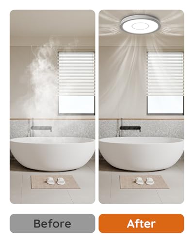 Image of Fitop Bathroom Exhaust Fan with Light, 130 CFM 47W Ceiling Mount Shower Ventilation Exhaust Fan, 1.5 Sones Bathroom Vent Fan with Light, 1100LM LED Light 3000K /4000K /5000K (Silver)