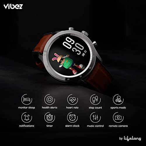 Image of Vibez by Lifelong Urbane Smartwatch-1.32 inch HD Display-24x7 Heart Rate & Blood Oxygen Tracking-8 Sports Mode-Sleep Monitor-IP67 Waterproof-7 Days Battery Backup (VBSWM36, Silver)