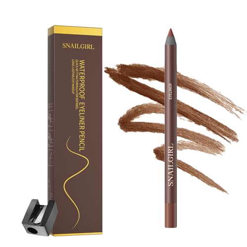 Image of Waterproof Eyeliner Pencil, Waterproof Gel Eyeliner Pen, Long Lasting & Smudge-proof Eye Makeup Pencils with Sharpener Water Line Eye liner for Sensitive Eyes (03 Chocolate)