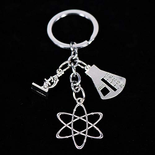 Preisvergleich Produktbild GMTEXTILES Apple Charms Words Mikroskop Biologisch Einzigartige Schlüsselanhänger Biologie Chemie Lehrer Geschenk Schlüsselring