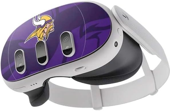 Skinit Decal Gaming Skin Compatible with Meta Quest 3 - Officially Licensed NFL Minnesota Vikings Double Vision Design