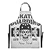 AQQA Monopatines y esqueleto-retro Chef Delantal de chef para mujer Delantales de cocina ajustables de 88x68 cm para mujer Delantal de zapatero de gota de agua para hombres y mujeres