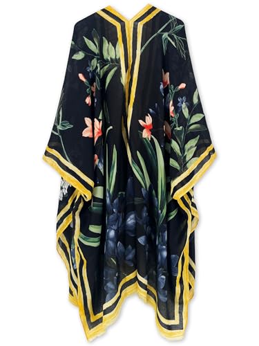 Image of Spicy Sandia Kimonos for Women Floral Beach Cover Up Loose Swimsuit Bathing Suit Coverup Cardigan for Summer Swimwear