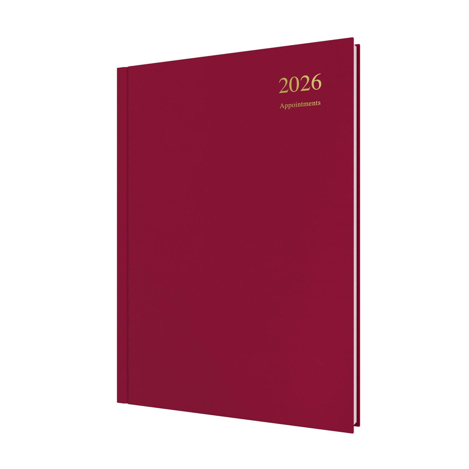 Collins - Essential - 2026 12 Month Calendar Year Planner, Day-To-Page with 1/2 Hourly Appointments Diary, A4 Hard Cover - Maroon (ESSA41A.78-26)