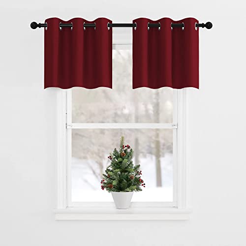 NICETOWN Blackout Small Window Valances for Kitchen, 42 W x 18 L