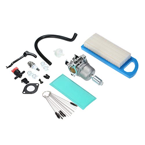 Walmeck- Carburetor Air Filter Fuel Hose Auto Parts for Tecumseh 640017 640117B 640025C HOR OHV 5 5.5 6 HP Engine OHH55 OHH60 OHH65 OHH45 OHH50 Lawn Mower Tiller Carb Craftsman Edger Wood Chipper