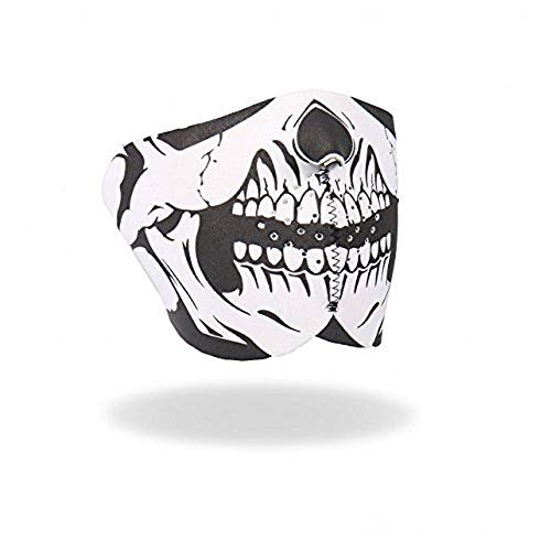 Hot Leathers Bikers Full Protection HALF MASK W/SKULL NEOPRENE FACE MASK, with Back Closure