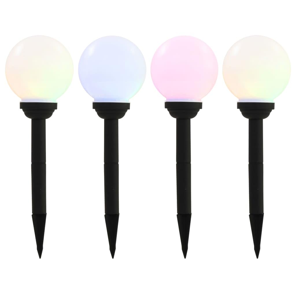 vidaXL 4X Outdoor Solar Lamps LED Spherical 15cm RGB Yard Ground Spot Light