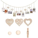 Aplicación amplia: pantalla de fotos colgante con clips es perfecto para decoraciones de fiesta bodas, cumpleaños, baby showers, comuniones, Pascua y más. Esto ayuda a crear un ambiente hermoso y cálido para sus fiestas.