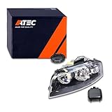 ATEC Germany 1x Hauptscheinwerfer vorne links H7 Frontscheinwerfer mit Stellmotor für Leuchtweiteregulierung, Kompatibel mit AUDI A3 (8P1), A3 Sportback (8PA)