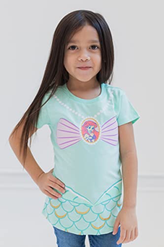 Disney Princess Girls 4 Pack T-Shirts Toddler to Big Kid Sizes (2T - 14-16)2