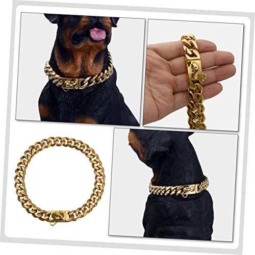 Collier en acier inoxydable or pour chien idéal pour la promenade - 3
