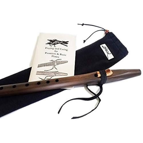 Iron Stained Cedar Intermediate Native American Style F Sharp Flute Package with Book and Flute Bag by Stellar Flutes