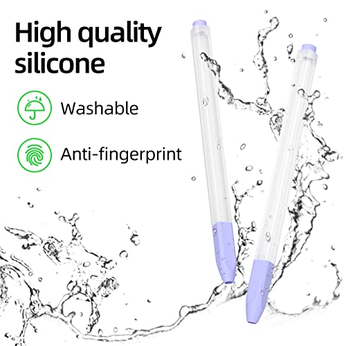 Image of Compatible with Samsung Galaxy Tab S7 /S7+ /S7 FE /S8 /S8+ /S8 Ultra /S9 /S9+ /S9 Ultra Pencil Case S Pen Case, Silicone Translucent Non-Slip Cover.?Lavender?