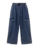 [NAVY] [ネイビー] カーゴパンツ 子供服 男の子 女の子 キッズ ユニセックス デニム ジーンズ ジーパン ボトムス ネイビー:120cm