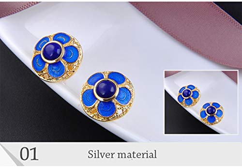 Pendientes de plata S925 Cloisonné un regalo sofisticado con arte tradicional 6