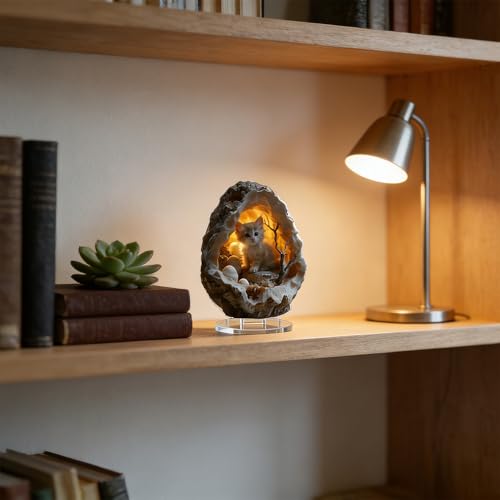 Cunegra 2D-Flache Katzen Deko mit Sockel, Geschenke für Katzenliebhaber, Süße Katze Deko Für Zuhause und Büro, Acryl Katzendeko, Geschenk für Katzenliebhaber, Tischdeko mit Katzenmotiv