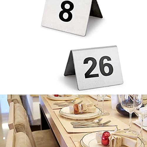 Numéros de table en acier inoxydable de 1 à 50 avec double face lisible - 4