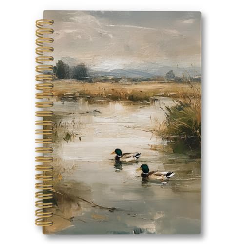 Carnet de notes à spirale ligné motif canard mignon pour croquis et écritures à la campagne