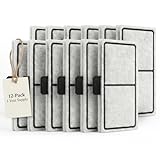 12-Pack EF-S Replacement Filter Cartridges for BF5 BettaFlo Aquarium, Professional Triple Filtration to Keep Water Crystal Clear & Fish Healthy, High-Density Activated Carbon Refills for Fish Tank