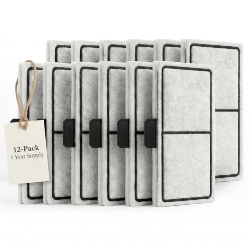 12-Pack EF-S Replacement Filter Cartridges for BF5 BettaFlo Aquarium, Professional Triple Filtration to Keep Water Crystal Clear & Fish Healthy, High-Density Activated Carbon Refills for Fish Tank