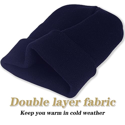 Image of ZOORON 1&2 Packs Beanie for Men Women Men's Beanie Hat Acrylic Knit Cuff Beanie Cap Slouchy Knit Skull Cap Warm Winter hat
