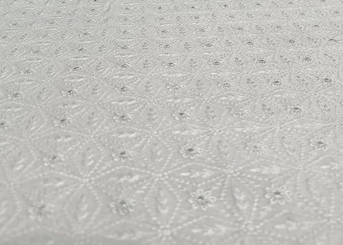 Coton brodé blanc 112 cm de large EMB 3 pour vos robes d'été et blouses légères