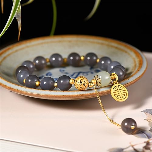 Bijou anti-stress en jade de Hetian et agate pour retrouver la sérénité - 2