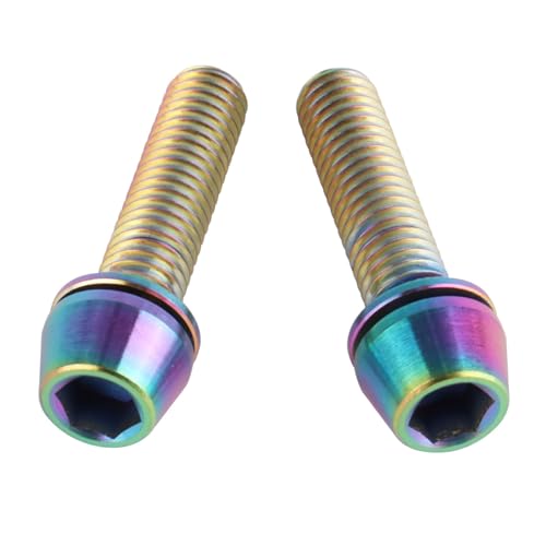 Image of 4Pcs Titanium Bolt M6 x 25mm Allen Hex Bolts with Washers Screw for Bicycle V Brake Hub Fixed (Rainbow)