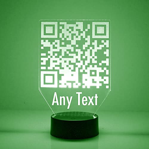 Image of Mirror Magic Personalized LED Night Light Lamp with Remote, QR Code Lights Up in 16 Colors, 4 Light Modes, 10-12 inch Tall Clear Acrylic Display Custom Engraved with Your Text, Battery or USB Powered