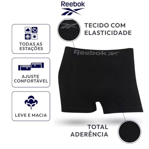 Kit 5 Cuecas Reebok Boxer Classic Microfibra Sortido Tamanho:G;Cor:Sortido