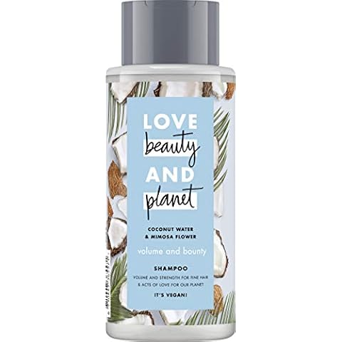 Love Beauty And Planet Volume & Bounty Shampoo for Fine Hair with Coconut Water & Mimosa Flower, Silicone Free, 1 Piece (400 ml) Cover