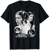 Star Wars Leia Organa I Love You Black & White Portrait Camiseta