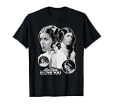 Star Wars Leia Organa I Love You Black & White Portrait Camiseta