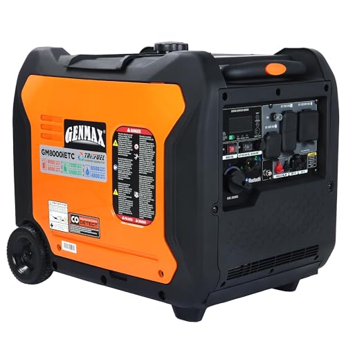 Image of GENMAX 8000w Tri-Fuel Inverter Generator(2026Model)Features2Wire Auto Start/Stop,bluetooth APP Control,CO Sensor,Digital Display&50A Outlet-Ideal for Home Backup&Camping,EPA&CARB Compliant(GM8000iETC)