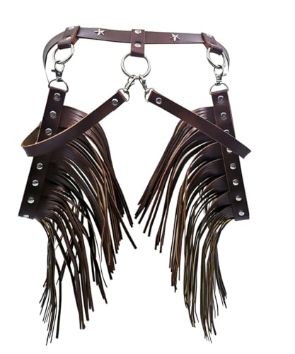 Women Body Harness Garter Punk Leather Waist Belts with Fringe Gothic Leg Tassel Belt for Dress Festival Dance Consume