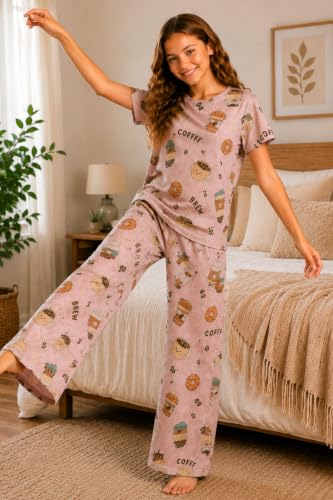Image of TotzTouch Night Dress Kids Girls - Soft, Comfy & Adorably Stylish Printed Pyjama Set Age 6 Months to 15 Years