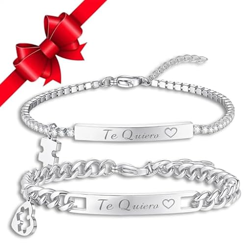 Nyisie Pulseras para Parejas Regalo Mujer: Pulsera Parejas de La Suerte Zirconio Puzzle Acero Inoxidable Joyas Mujere Regalos San Valentin para Novio y Novia Pareja (Minimal) | Ya disponible en tu tienda friki favorita! En mundofriki.es!