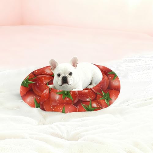 Lit apaisant pour chien Fresh Tomatoes rouge S moelleux rond