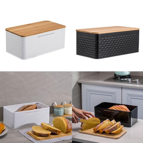 Soporte para pan vintage de metal grande para desayunos ordenados en cocinas familiares 3