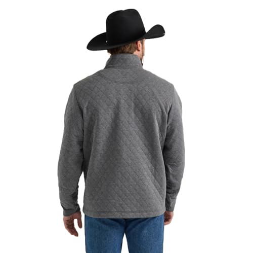 Men's George Strait Knit 1/4 Zip Pullover in Charcoal2