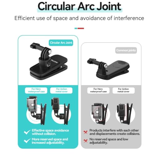 Image of Backpack Clip Mount for Go pro, Quick Release Magnetic Bag Belt Shoulder Strap Holder Compatiable for GoPro 13 12 11 Max Insta360 X3 X4 Go3 Ace Pro 2 DJI Action 5 Pro 3 4 Osmo Pocket 3