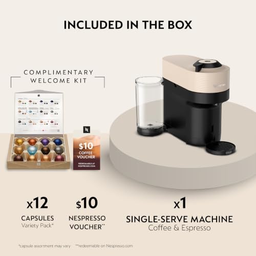 Image of Nespresso Vertuo Pop+ Coffee & Espresso Maker by De'Longhi, Beige