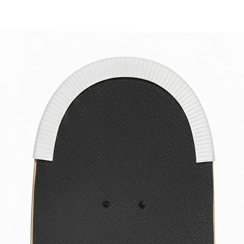 Vanpro Skateboard Deck Guards Protector, Longboard, Boosted Board Nose Guard and Tail Guard, Durable Shock Absorbing Rubber Cover,Rubber Strip (Pack of 2) (Thin/Length 7.84 in/White)